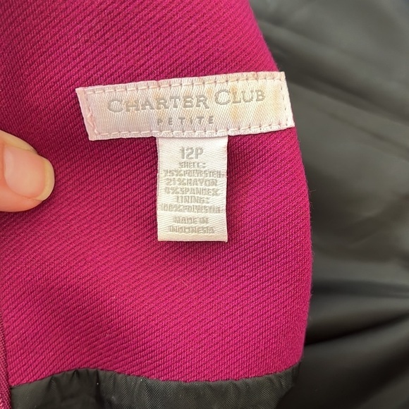 Charter Club Burglary and Black trim women Size 12P Dress - Picture 11 of 11